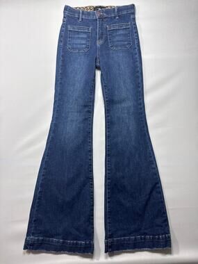 Risen Jeans Women's High Rise Flare Blue Jeans - Size 5/27 (27x33)